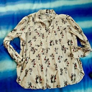 CHICO'S unique Linen zip-up Top (Chico's Sz 1) M